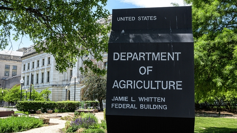 US Department of Agriculture building exterior sign